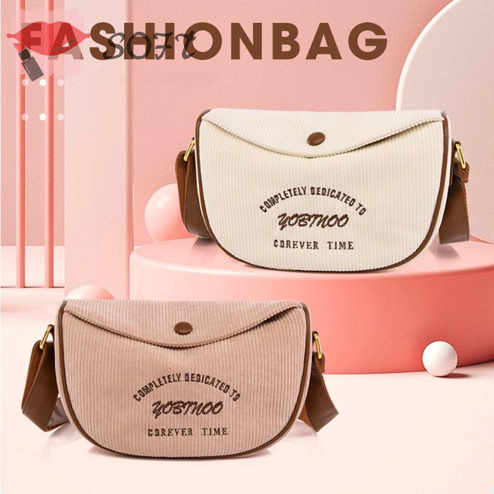 SOFTNESS Túi Xách Đeo Vai Sức Chứa Lớn Trọng Lượng Nhẹ Màu Trơn Thời Trang Boho Cổ Điển Cho Nữ