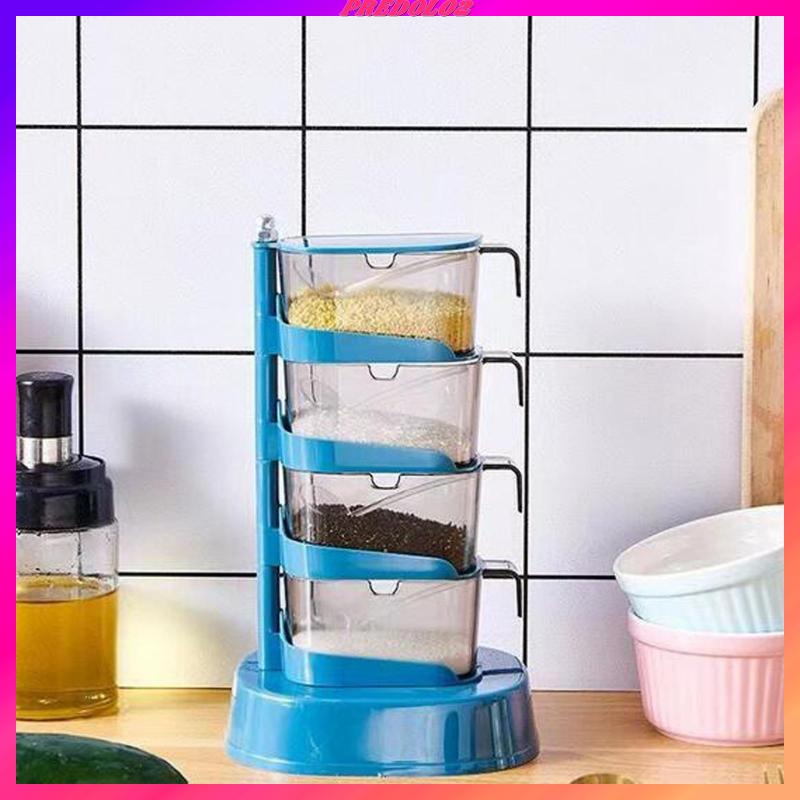 Hộp Đựng Gia Vị Trong Suốt Có Thể Xoay Chiều Dọc Tiện Dụng Cho Nhà Bếp