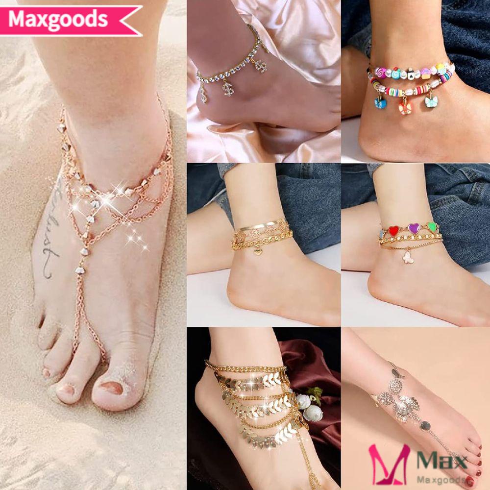MAXG Lắc Chân Nhiều Lớp Màu Sắc Thời Trang Mùa Hè Phong Cách Bohemian