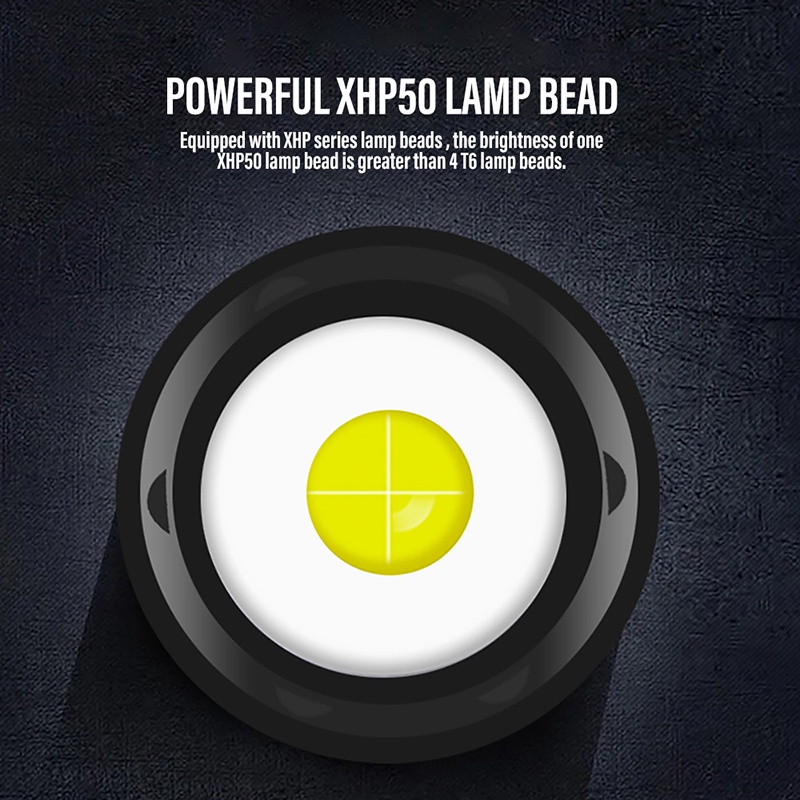 Đèn Pin Cầm Tay Siêu Sáng Chiếu Xa 300m Có Zoom, Chống Nước IPX6, Có COB Led 7 Chế Độ - YKD