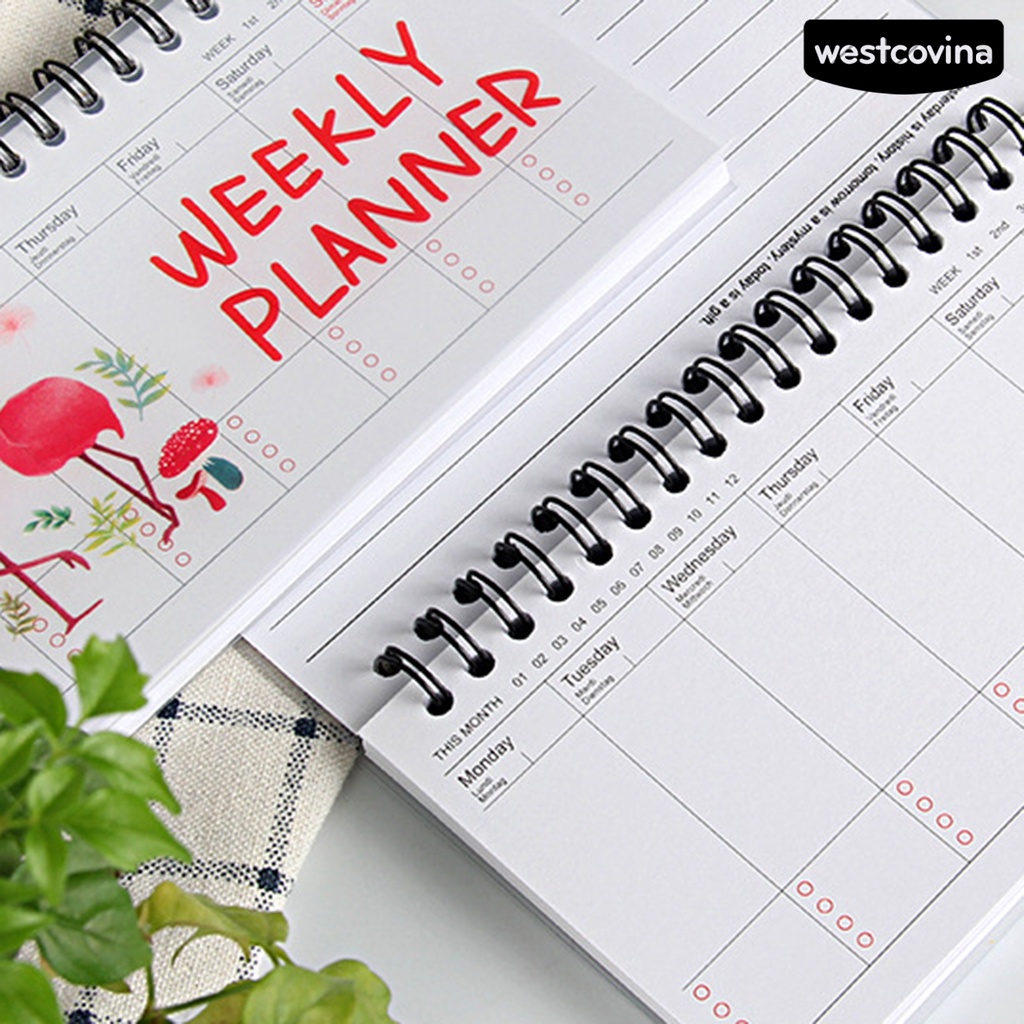 [WSTN]✎Set 50 Tờ Giấy PP Sắp Xếp Kế Hoạch Hàng Tuần Họa Tiết Hoạt Hình Bằng Kim Loại