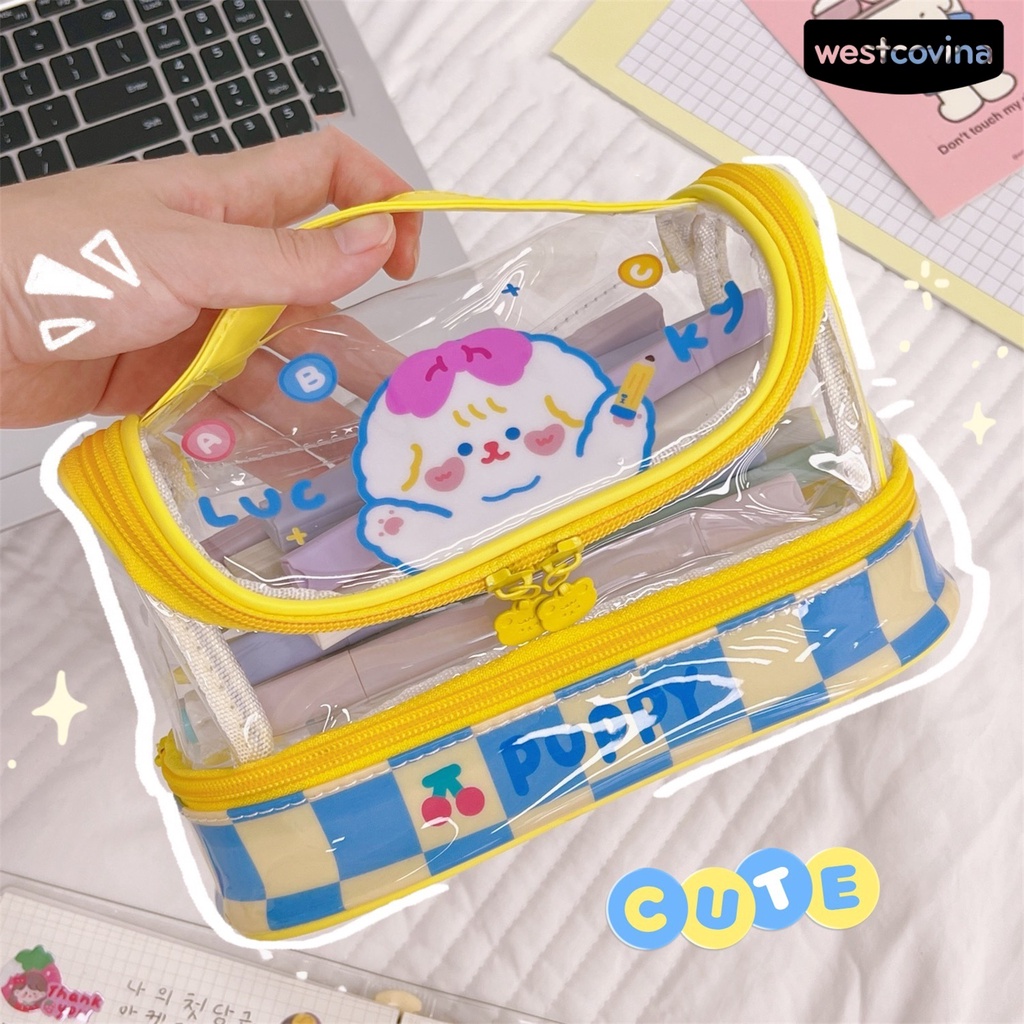 [WSTN] [WSTN]✎Túi Đựng Bút Bằng PVC Trong Suốt Chống Bụi Sức Chứa Lớn Họa Tiết Hoạt Hình Cho Học Sinh