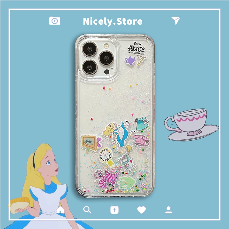 Ốp Điện Thoại Kim Tuyến Nước Trong Suốt Chống Sốc in Hình Công Chúa disney Cho iphone 15 plus 14 13 12 11 pro max x xr xs max 8 7 plus