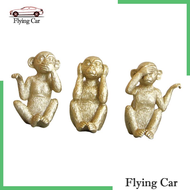 Set 3 Tượng Khỉ Sáng Tạo Trang Trí Lối Đi