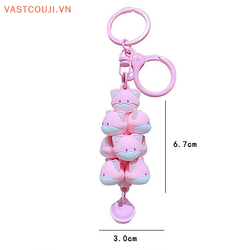 Móc Khóa Hình Thỏ / Cáo / Dơi Hoạt Hình Dễ Thương Sáng Tạo Cho Nam Và Nữ
