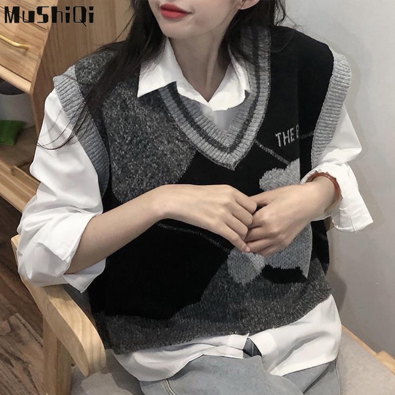 Áo Khoác Len Không Tay Thiết Kế Mới Thời Trang Theo Phong Cách Retro Cho Nữ