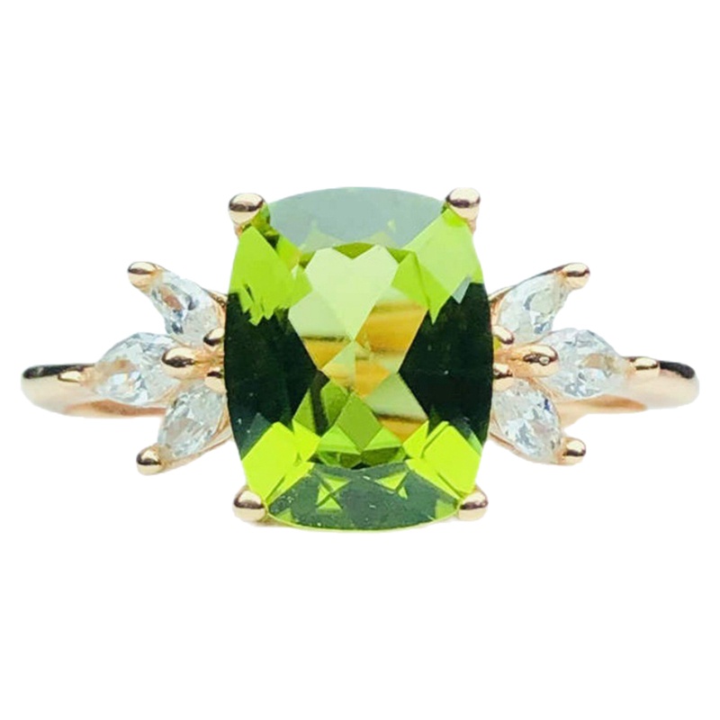 Nhẫn Đính Đá Zirconia Màu Xanh Lá Cây Điều Chỉnh Được Phong Cách Hàn Quốc Thời Trang Cho Nữ