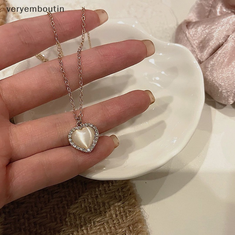 Vòng cổ Mặt Đá Opal Hình Trái Tim Màu Sắc Thời Trang Cho Nữ
