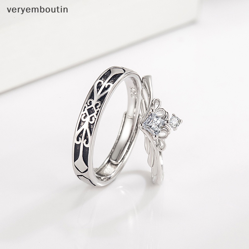 1 Nhẫn Cặp Màu Bạc Có Thể Điều Chỉnh Kích Thước