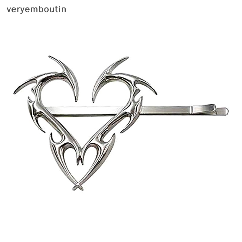 Kẹp Tóc Kim Loại Hình Trái Tim Phong Cách Hip Hop Hàn Quốc Cá Tính Dành Cho Nữ