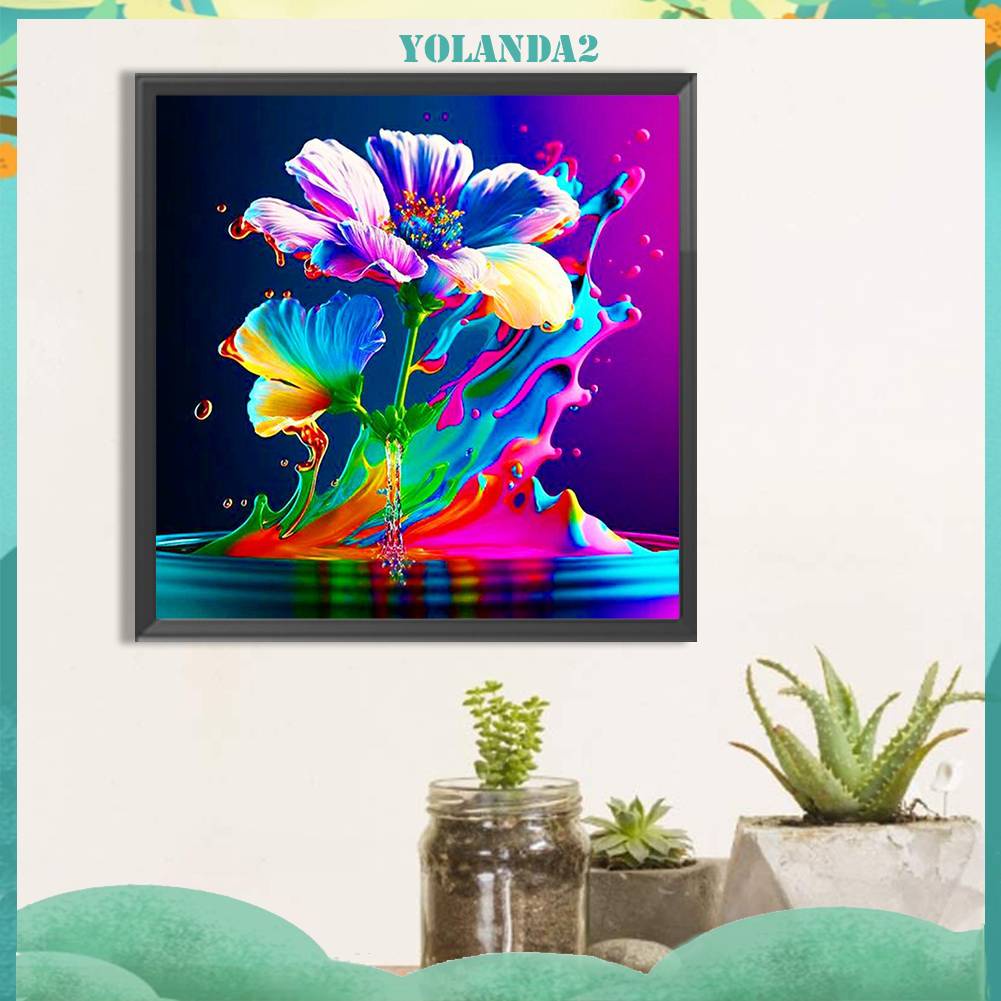 Tranh Đính Đá Kim Cương Toàn Bộ 5D DIY Hình Vẽ Hoa Trang Trí Nhà Cửa