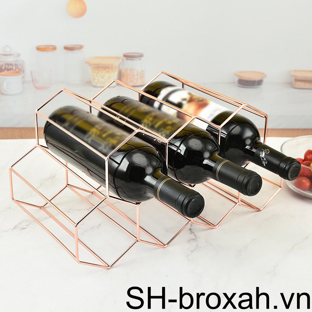 Giá Đỡ Chai Rượu Bằng Sắt Sức Chứa Lớn Tiết Kiệm Không Gian