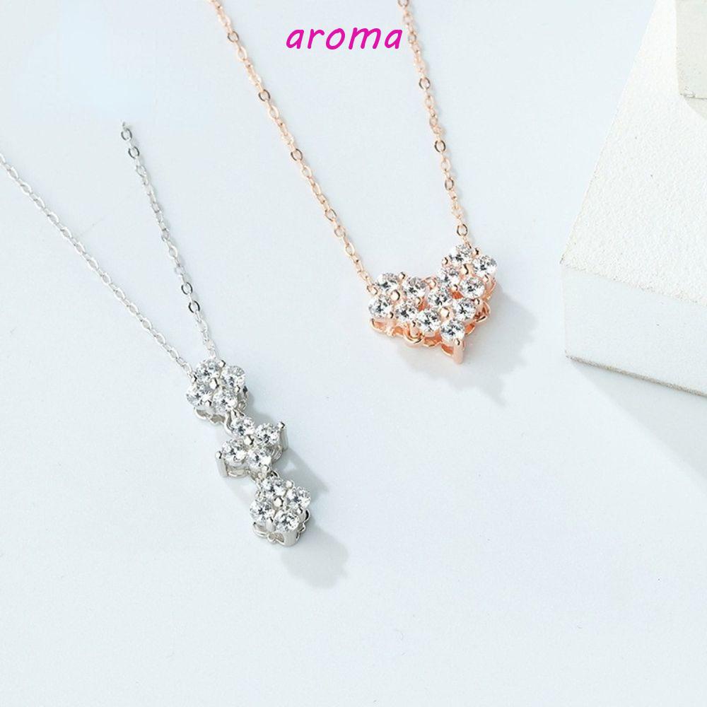 AROMA Vòng cổ Hai Mặt Hình Trái Tim Sang Trọng Cho Nữ Charms