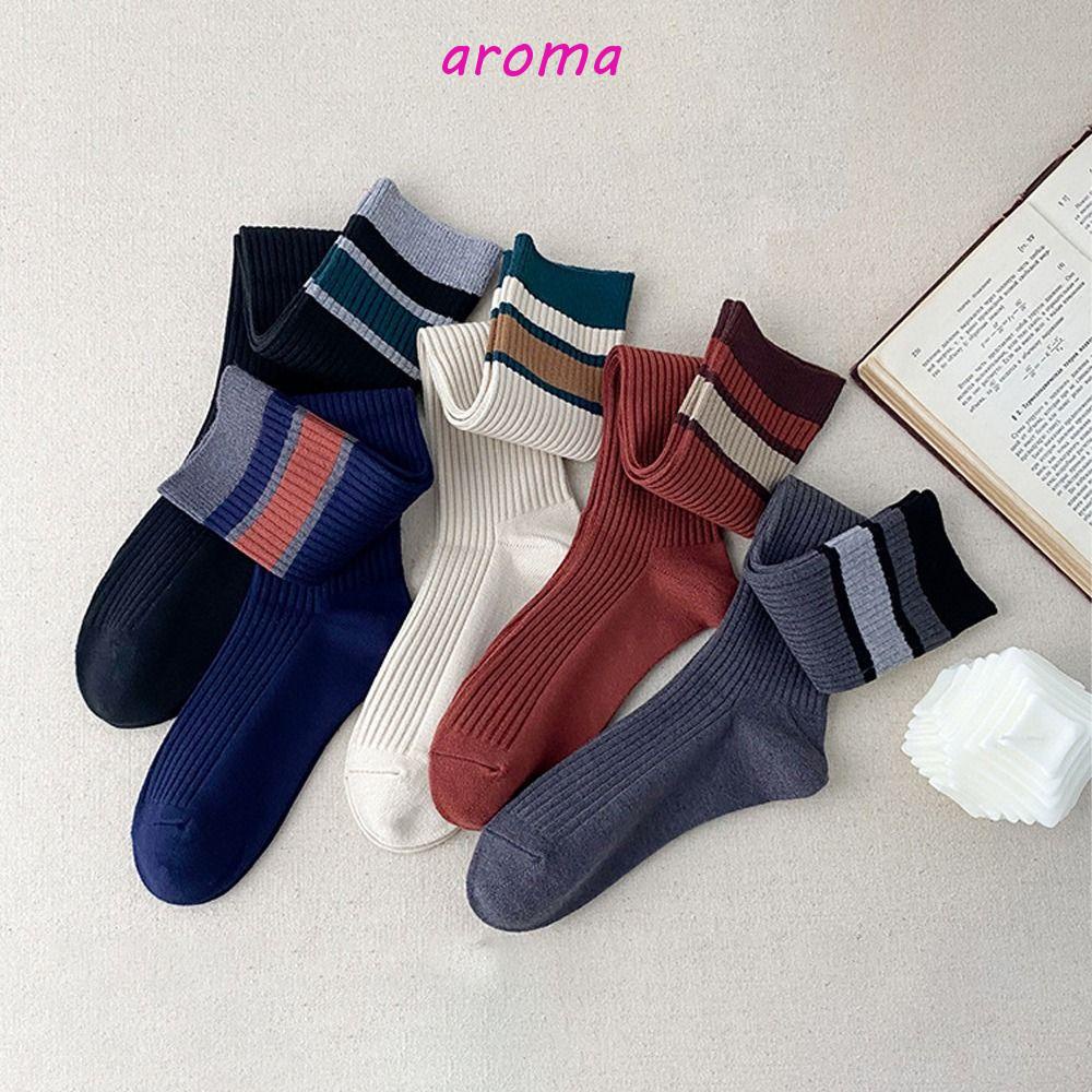 AROMA Vớ Cotton Dệt Kim Dài Qua Gối Phong Cách Nhật Bản Thời Trang Mùa Thu Cho Nữ