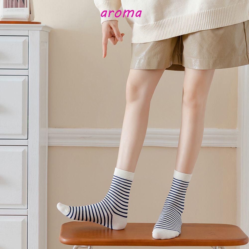 AROMA Vớ Cotton Nữ Họa Tiết Caro &amp; Thỏ Dễ Thương