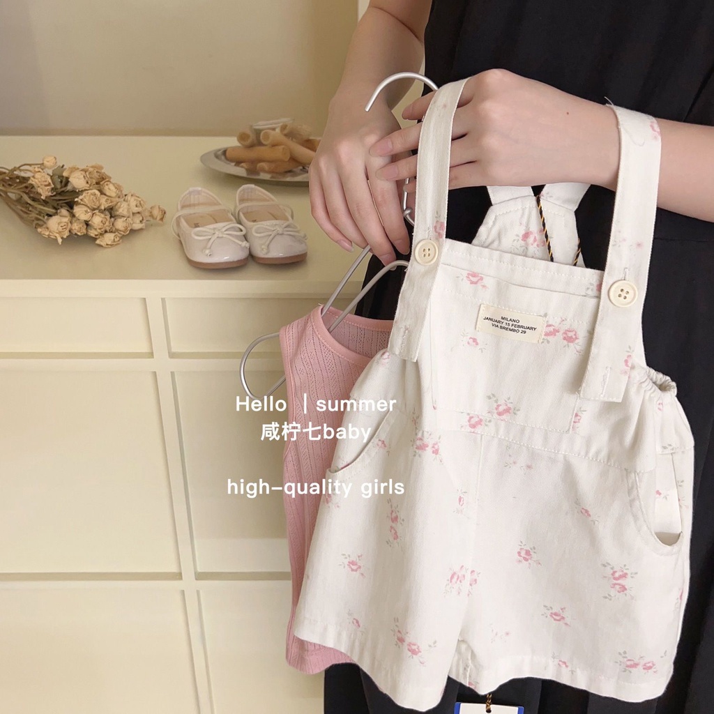 Cô Gái Mới Năm 2023 Quần Yếm Hoa Trẻ Em