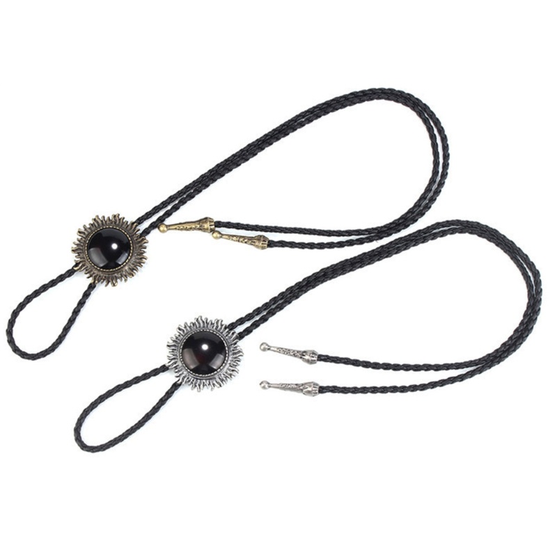 Cà Vạt Bolo Bằng Hợp Kim Đính Đá Quý Phong Cách Phương Tây Cho Nam