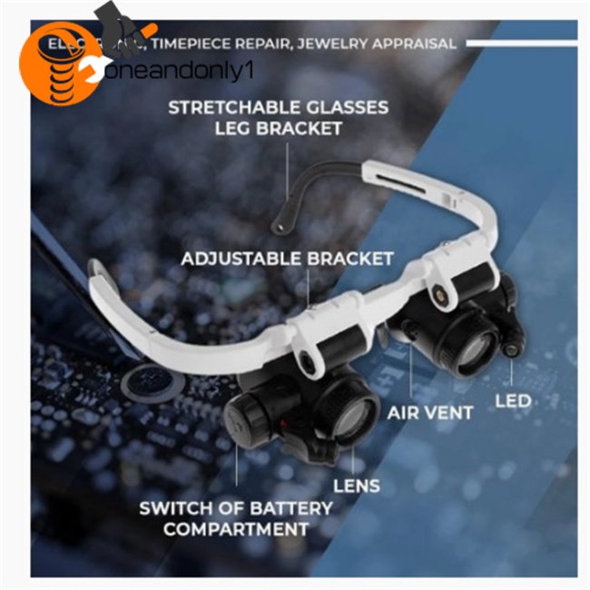 Kính Lúp Phóng Đại 8x 15x 23x Có Đèn Led Chuyên Dụng Sửa Chữa Đồng Hồ Điện Tử
