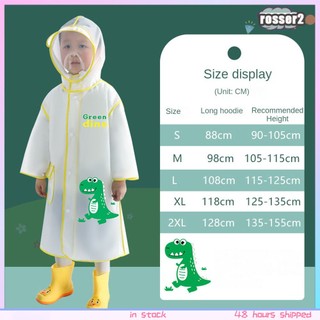 Học sinh tiểu học áo mưa trẻ em hoạt hình poncho khủng long có mũ mặt nạ cho bé trai và bé gái áo mưa -rosser2