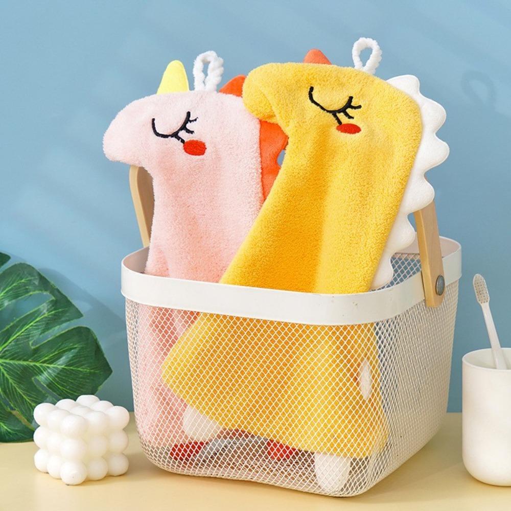 JANE Khăn Lau Tay Treo Tường Bằng Vải Lông Cừu San Hô Họa Tiết Hoạt Hình Dễ Thương Dành Cho Nhà Bếp /