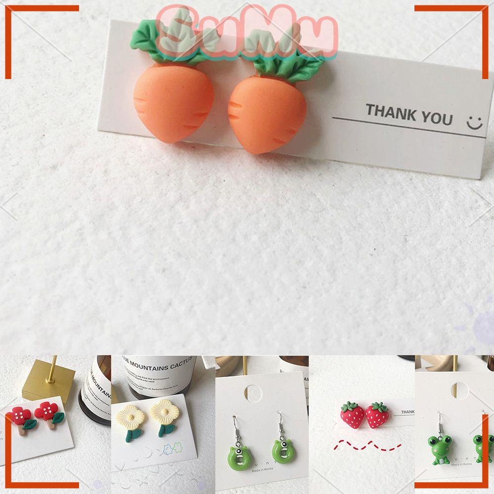 SUMU 1 Đôi Bông Tai Hình Trái Dâu Thời Trang