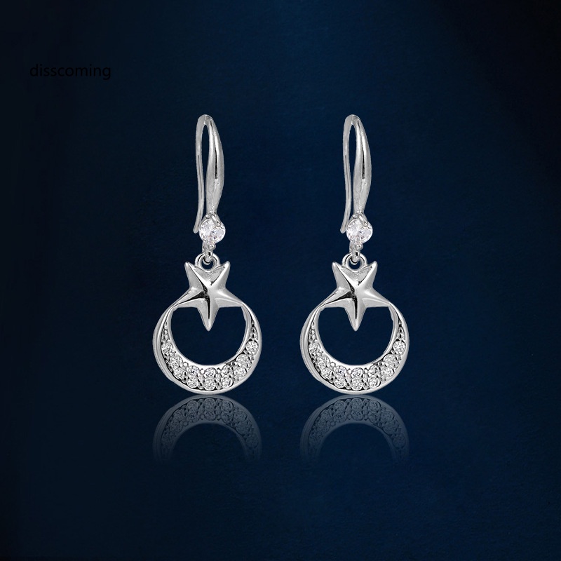 Áo Thun Tay Ngắn In Chữ SL| Khuyên Tai Móc Bằng Bạc Sterling Đơn Giản Thời Trang Mùa Hè Hàn Quốc