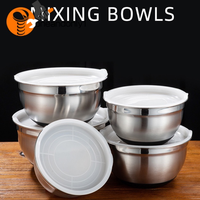 Bát Trộn Trứng / Rau Củ Quả Bằng Inox Có Nắp Đậy Tiện Dụng