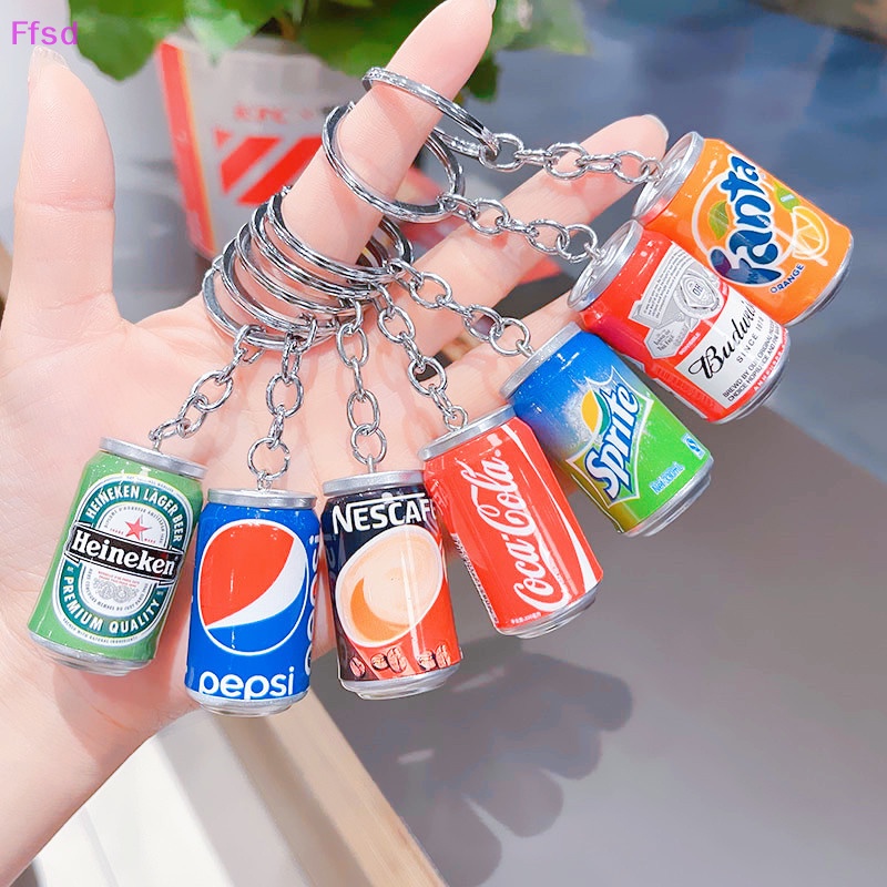 {Ffsd} 1 Móc Khóa Hình Lon Bia Mô Phỏng Trang Trí Ba Lô Mát Mẻ * Bán Chạy