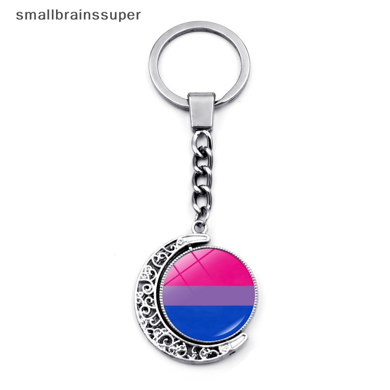 Smallbrainssuper Móc Chìa Khóa Hai Mặt 360 Độ Mặt Trăng Khuyết Thời Trang Dễ Phối Đồ SBS