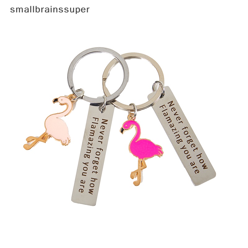 Smallbrainssuper Móc Chìa Khóa Bằng Thép Không Gỉ Mặt Chim Hồng Hạc Thời Trang Không Bao Giờ Quên Làm Quà Tặng Bạn Là Nhung Sáng Tạo SBS