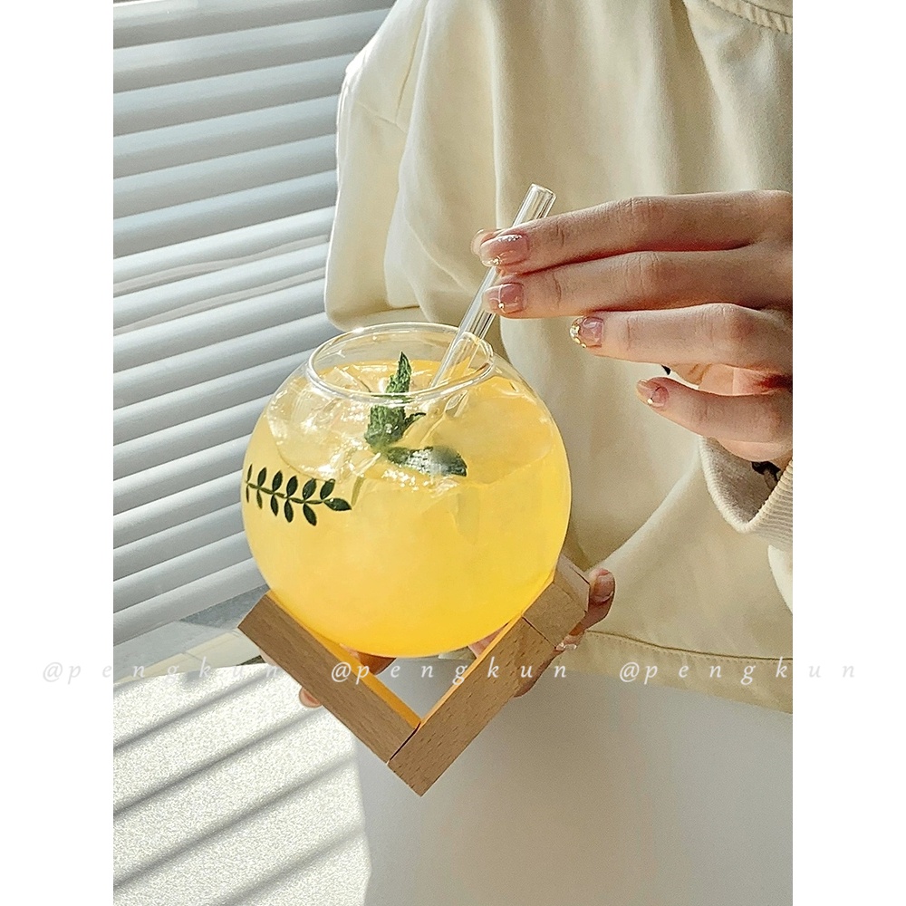 Cốc Thủy Tinh Uống Rượu / Cà Phê Cảm Giác Chạm Cao Thiết Kế Niche Phong Cách ins Mùa Hè Cho Nữ