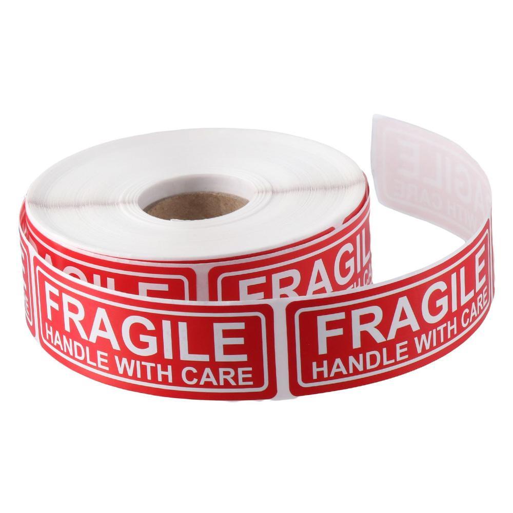CHOOKEY Nhãn Dán Cảnh Báo Fragile Màu Đỏ Siêu Bền Tiện Dụng Cho Văn Phòng