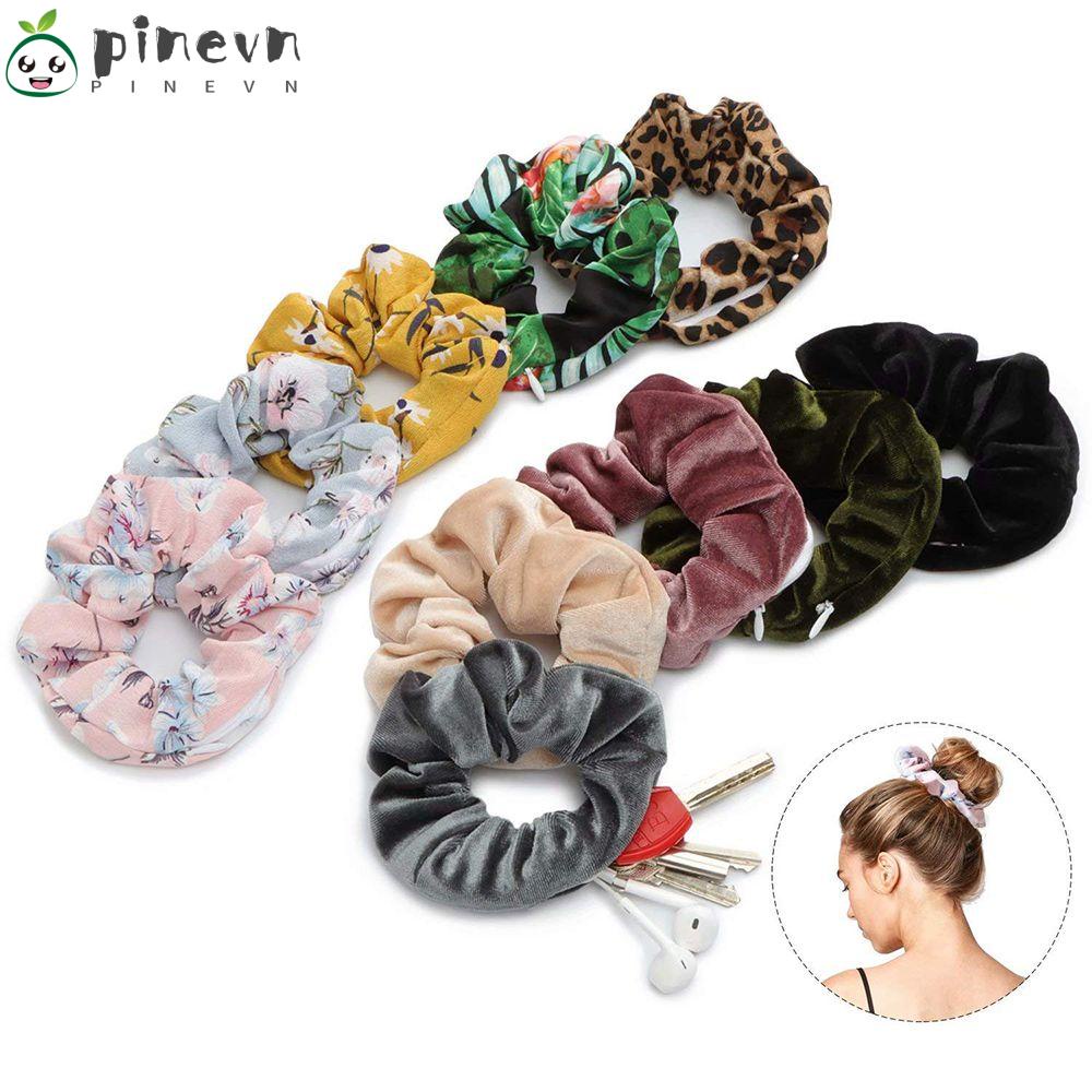 PINEVN Dây Cột Tóc Co Giãn In Họa Tiết Da Báo / Chấm Bi Thời Trang Cho Nữ