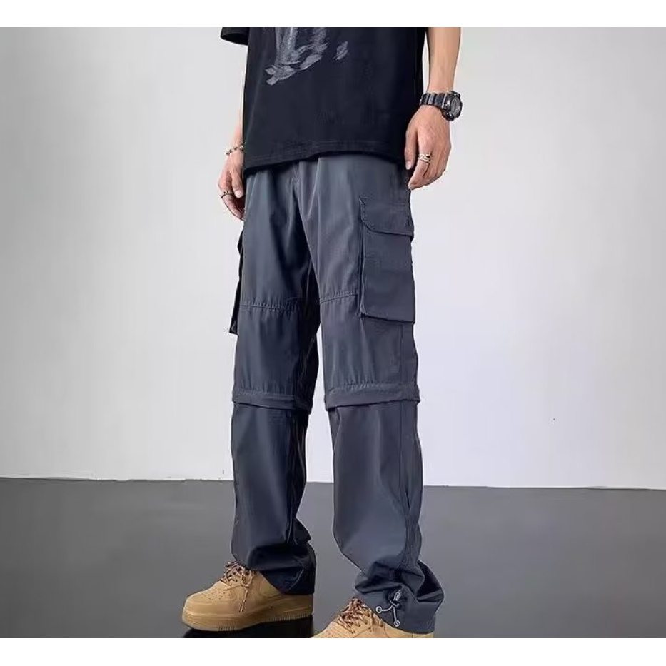 Quần Dài Mỏng Có Túi Lớn Chống Gió Chống Thấm Nước Phong Cách Xây Dựng Mỹ Cổ Điển