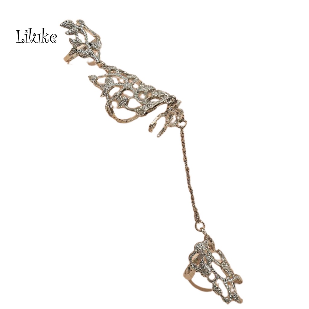 Nhẫn Hợp Kim Mạ Vàng Trang Trí Hoa Đính Đá Chống Dị Ứng Cho Nữ