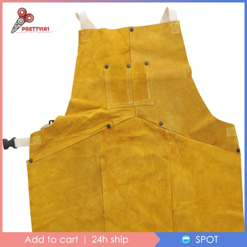 Tạp Dề Bằng Da Bò Thoáng Khí Chuyên Dụng Cho Thợ Hàn / Nướng BBQ