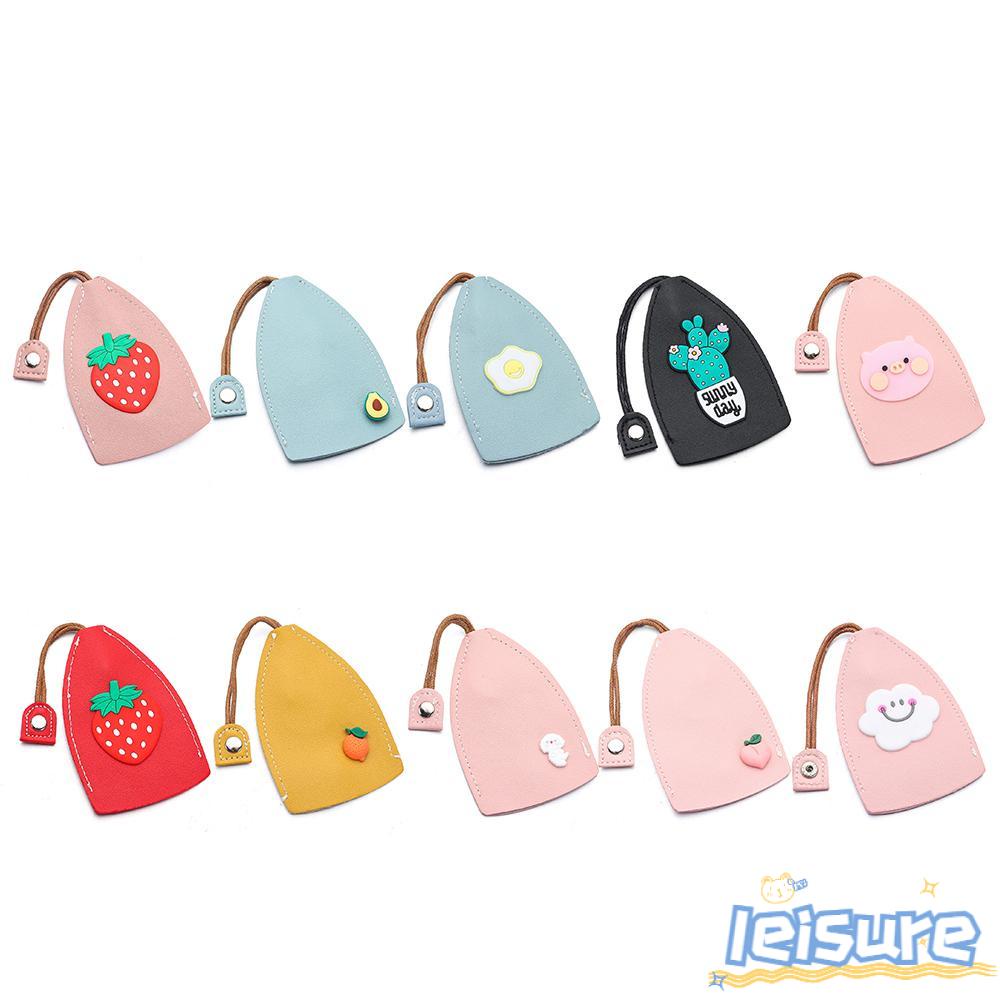 LEISURE Vỏ Bọc Chìa Khóa Xe Hơi Bằng Da PU Màu Đen Chống Trượt