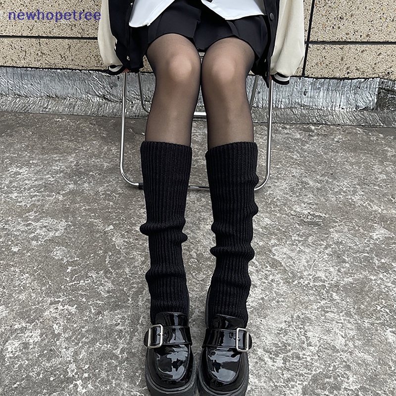 Ntvn Mới Ở JK Tất Dệt Kim Giữ Ấm Chân Dài Màu Trắng Phong Cách Punk Gothic Mùa Thu Đông Cho Nữ Y2K OIK