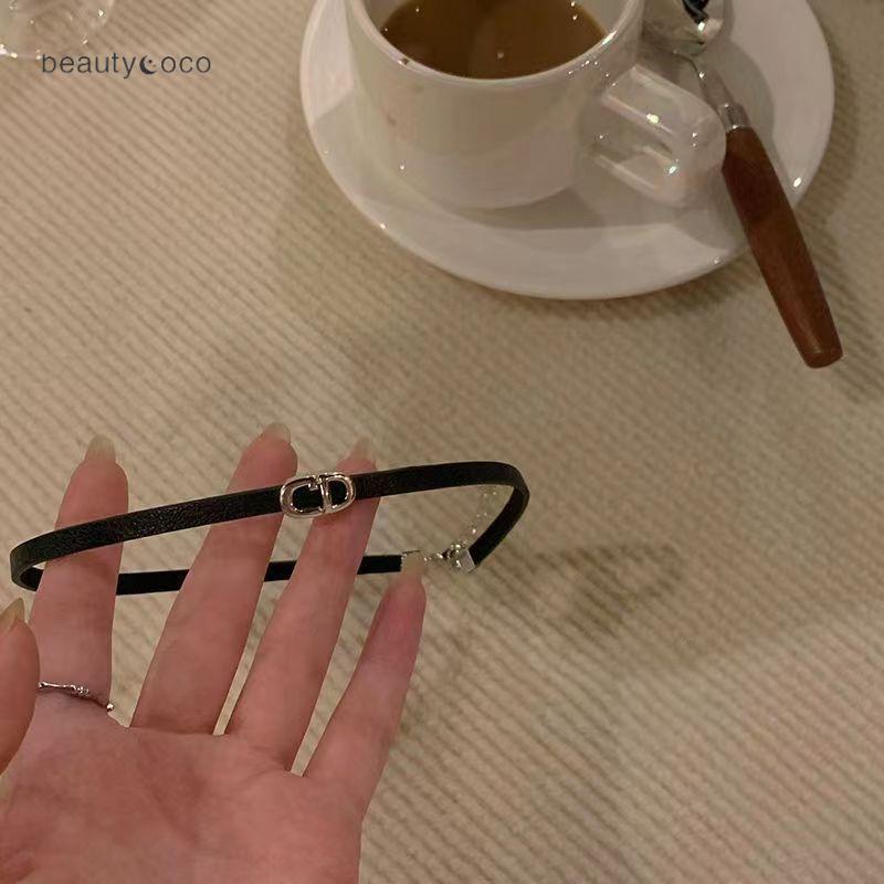 Beautycoco🍊Vòng cổ Choker Da PU Mặt Chữ CD