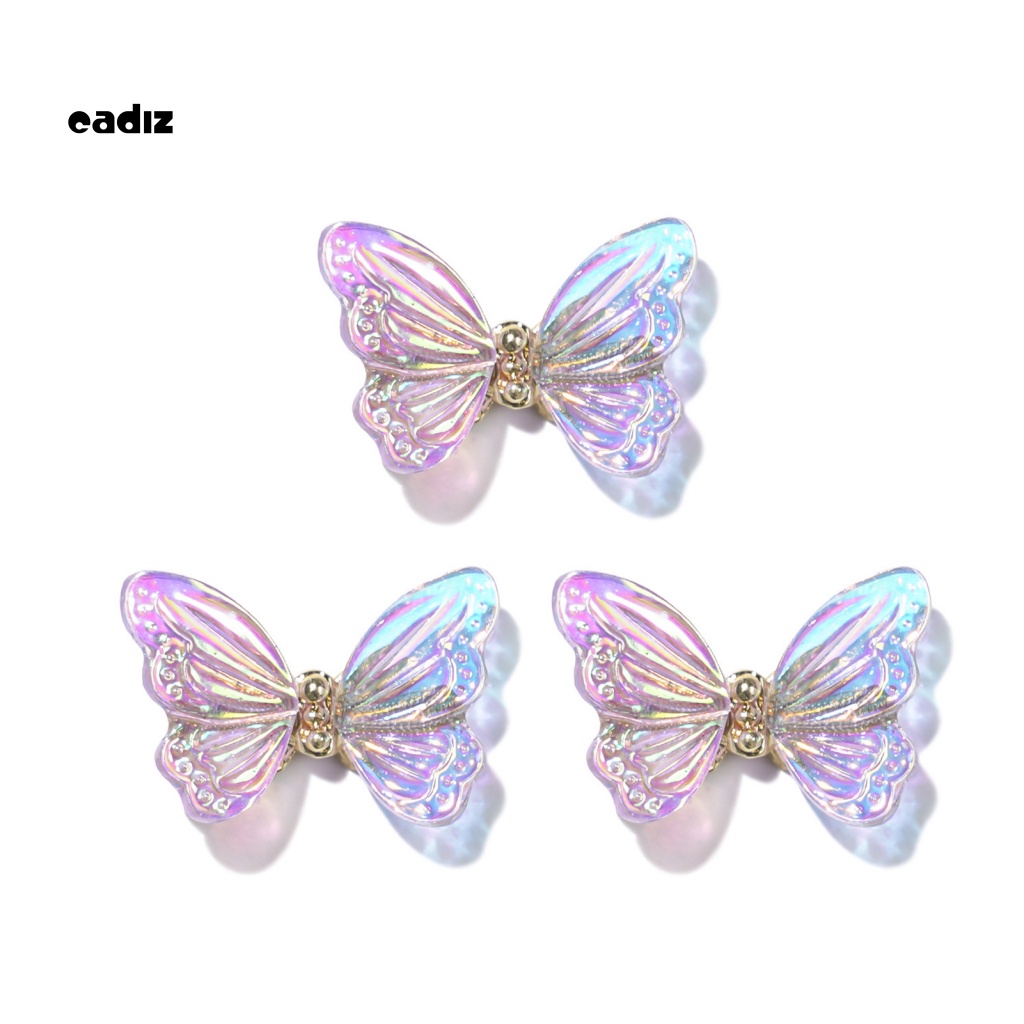 Bộ 3 Phụ Kiện Trang Trí Móng Tay Hình Bươm Bướm Xinh Xắn Chống Thấm Nước