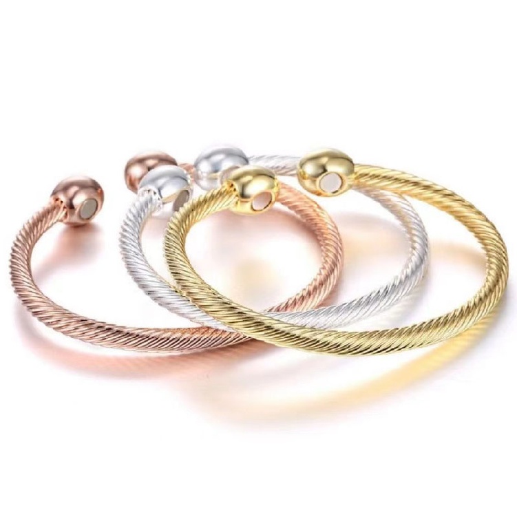 Magnetic Bracelet Women Men Bangle Cuff Copper Healing Therapy Arthritis Jewelry