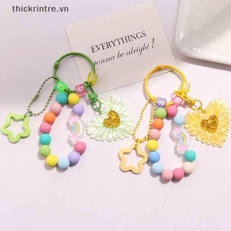 Móc Khóa Hình Trái Tim Bằng Acrylic Nhiều Màu Sắc Phong Cách Hàn Quốc