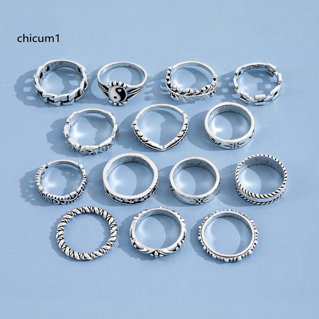 Cc Set 14 Nhẫn Đeo Khớp Ngón Tay Thái Cực Quyền Tinh Tế Phù Hợp Với Mọi Phong