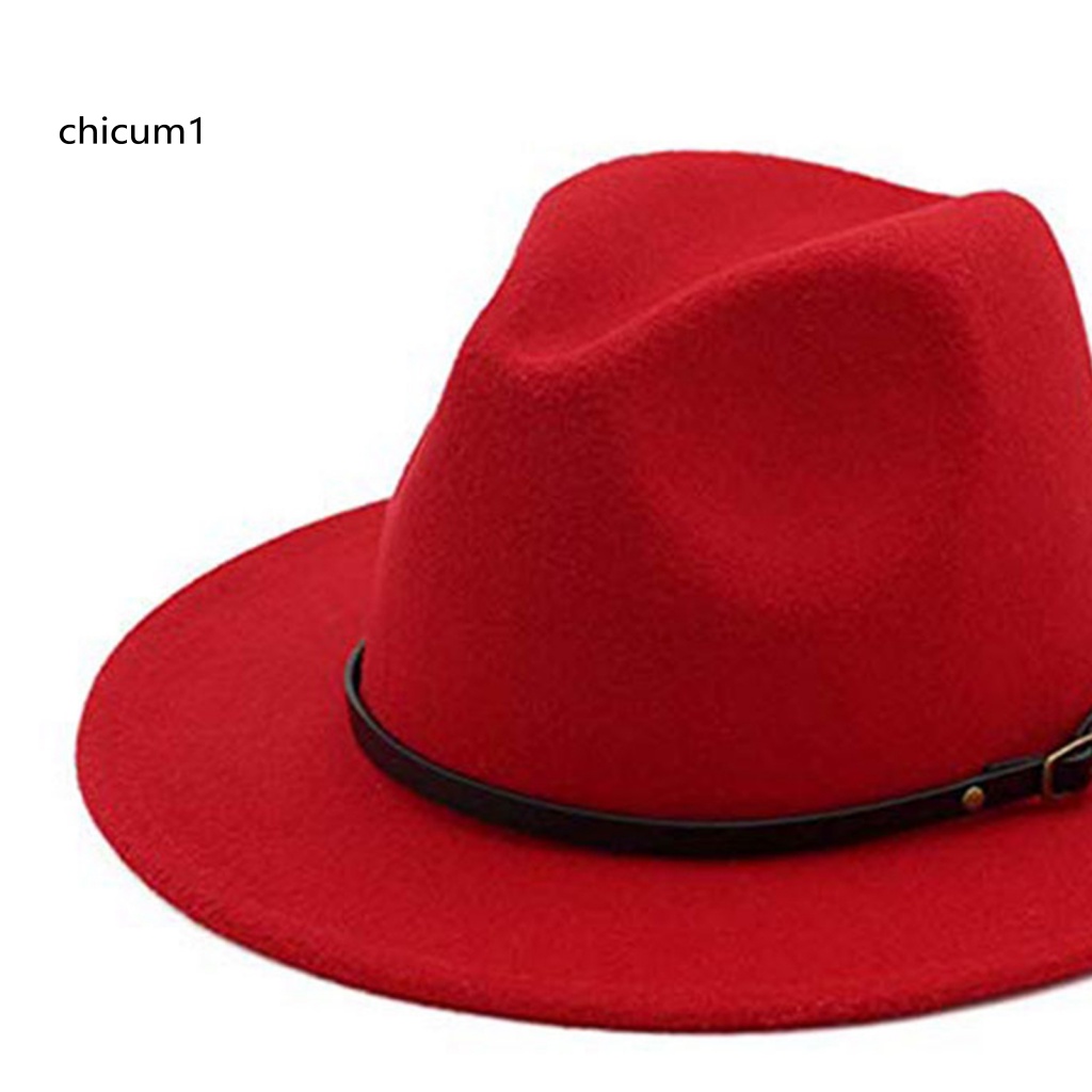 Mũ Fedora Rộng Vành Thoáng Khí Màu Sắc Đơn Giản Cho Nữ