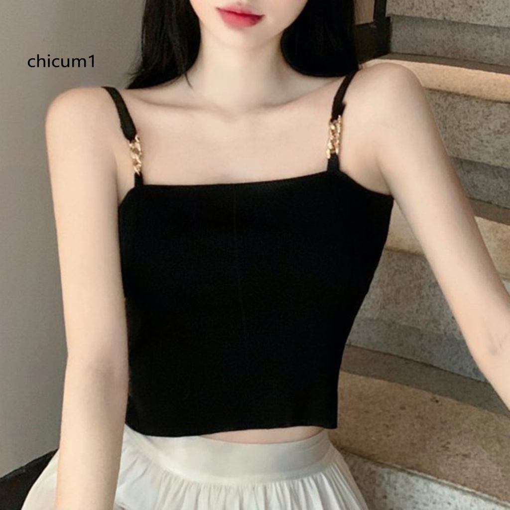 Áo Thun Không Tay Lưng Trần Màu Trơn Mềm Mại Thời Trang Mùa Hè Cho Nữ