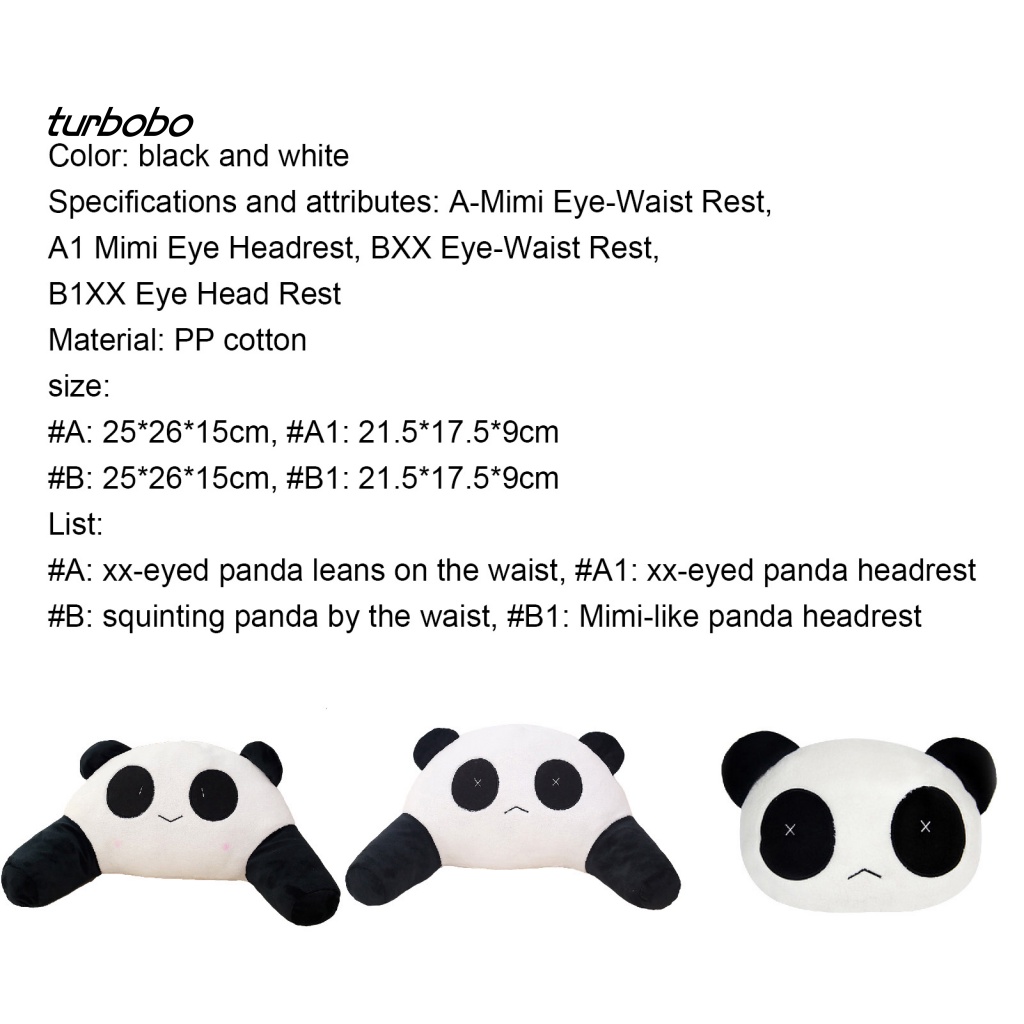 Gối Tựa Đầu Bằng Cotton PP Hình Gấu Trúc Dễ Thương Cho Xe Hơi