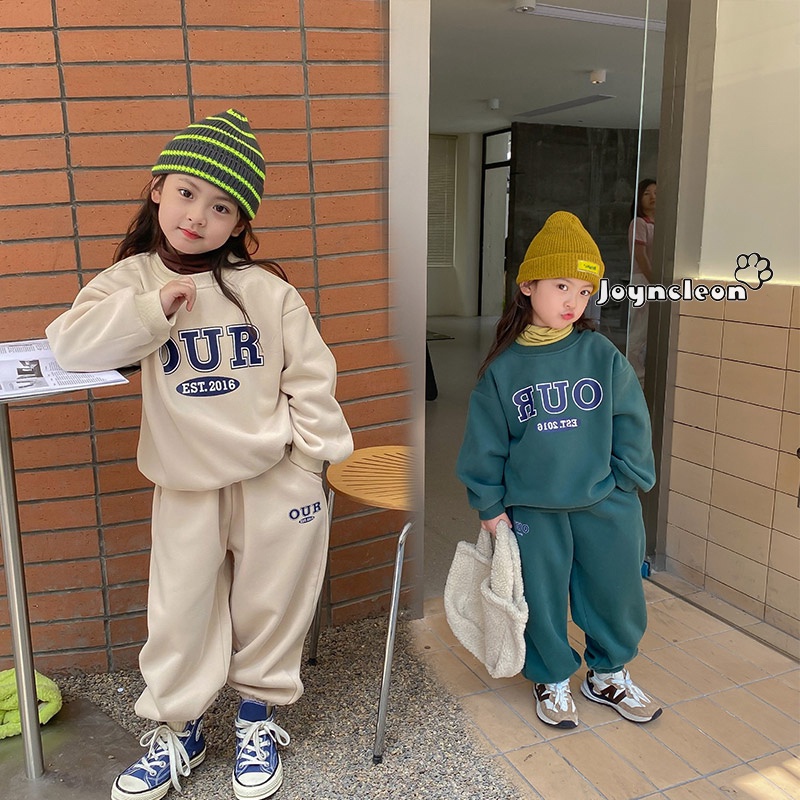 Joyncleon Áo Hoodie Thể Thao Tay Dài Bằng Lông Cừu Phiên Bản Hàn Quốc Thời Trang Xuân Thu Mới Dành Cho Bé Trai Bé Gái