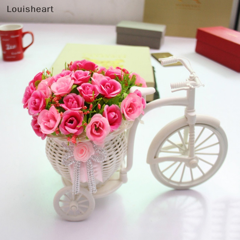 Giỏ Hoa Bằng Nhựa Màu Trắng Hình Xe Đạp Louisheart 2017 Mới Giỏ Hoa Bằng Nhựa Màu Trắng Trang Trí Xe Đạp