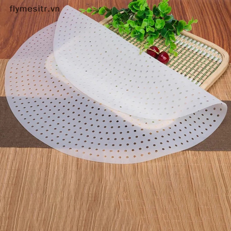 1 Miếng Lót Nồi Hấp Bánh Bao Hình Tròn Bằng Silicone Chống Dính