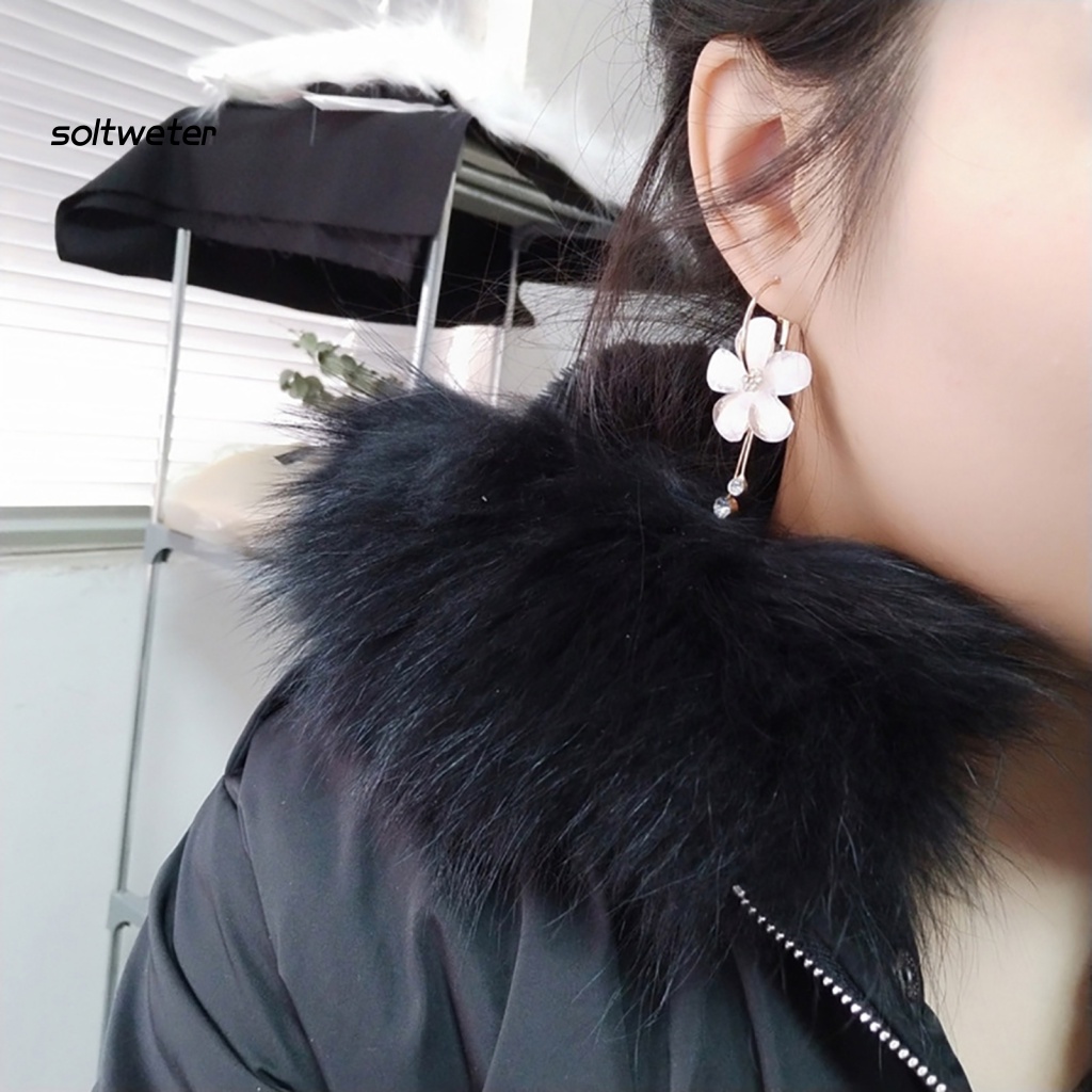 1 Đôi Bông Tai Hình Cánh Hoa Đính Đá Bằng Hợp Kim Dành Cho Nữ